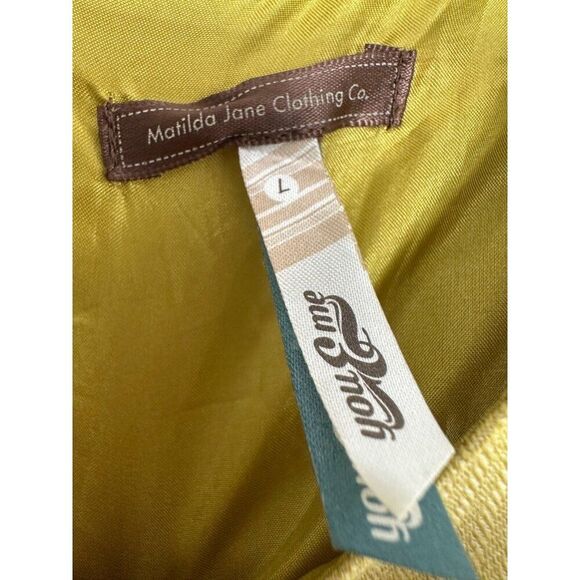 Matilda Jane A Line Green Sleeveless Dress Sz L Retro Summer - Picture 5 of 11